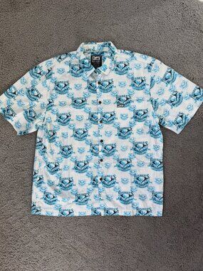 Pelagic Black Label Bisbee's Black & Blue 35th Anniversary Fishing Shirt XL VGUC